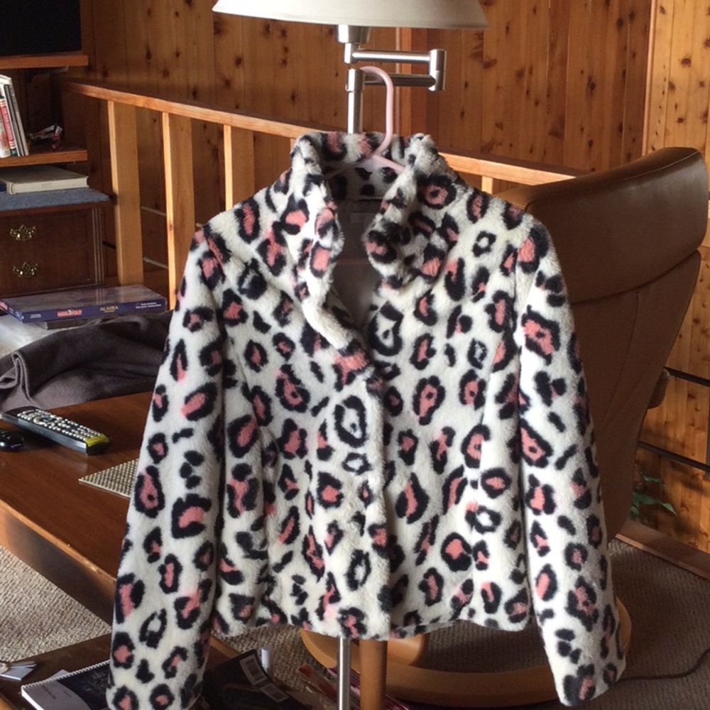 ABOUUND - XS adorable soft pink and black cat print coat - LAST CHANCE